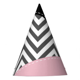 Chapéu De Festa Cinza Zigzag, Cinza Chevron, Zigzag Patterno, Rosa