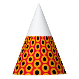 Chapéu De Festa Círculos Concentrados Vermelho Amarelo Laranja Div