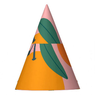 Chapéu De Festa Citros desenhados à mão, padrão de mandarina sem c