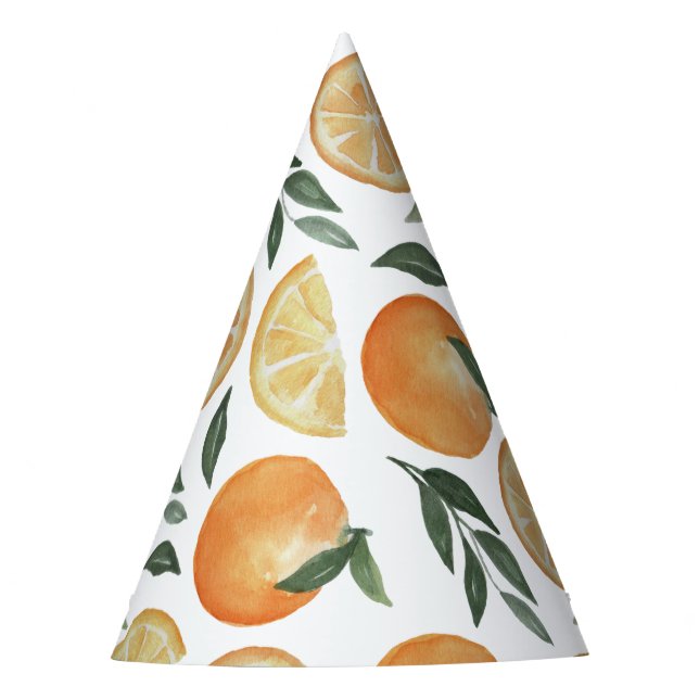 Chapéu De Festa Citrus Kids Birthday Party | Summer Orange Fruit (Frente)