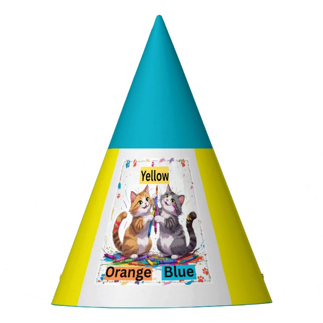 Chapéu De Festa Classe de cores dos gatos da festa (Frente)