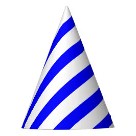 Chapéu De Festa Classic Solid White and Blue Striped Stylish