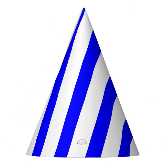 Chapéu De Festa Classic Solid White and Blue Striped Stylish (Esquerda)