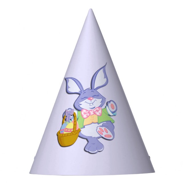 Chapéu De Festa Coelho de Páscoa Roxo Dançante Lavanda (Frente)