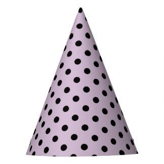 Chapéu de festa com bolinhas preto e roxo Lavanda