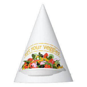 Chapéu De Festa Coma seus vegetais Cite salada fresca misturar tig