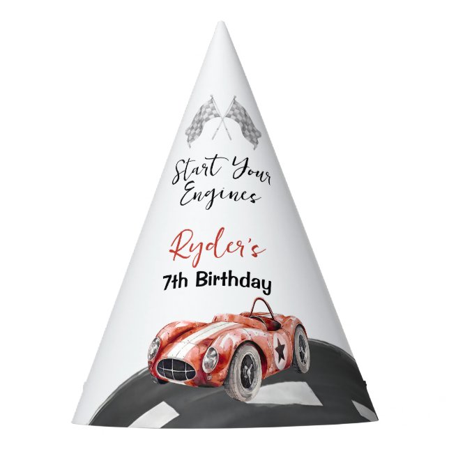 Chapéu De Festa Comece Seu Motor Aniversário de Qualquer Idade  (Frente)