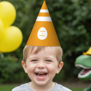 Chapéu De Festa Cone de Tráfego de Zona de Construção Laranja