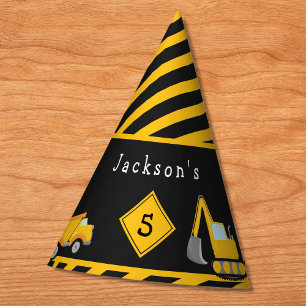 Chapéu De Festa Construction Happy Birthday - Name and Age Boy