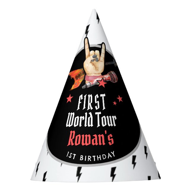 Chapéu De Festa Cool Punk Rockstar First Birthday (Frente)