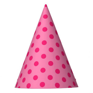 Chapéu De Festa Cor-de-rosa quente no Design de padrão Bolinhas co