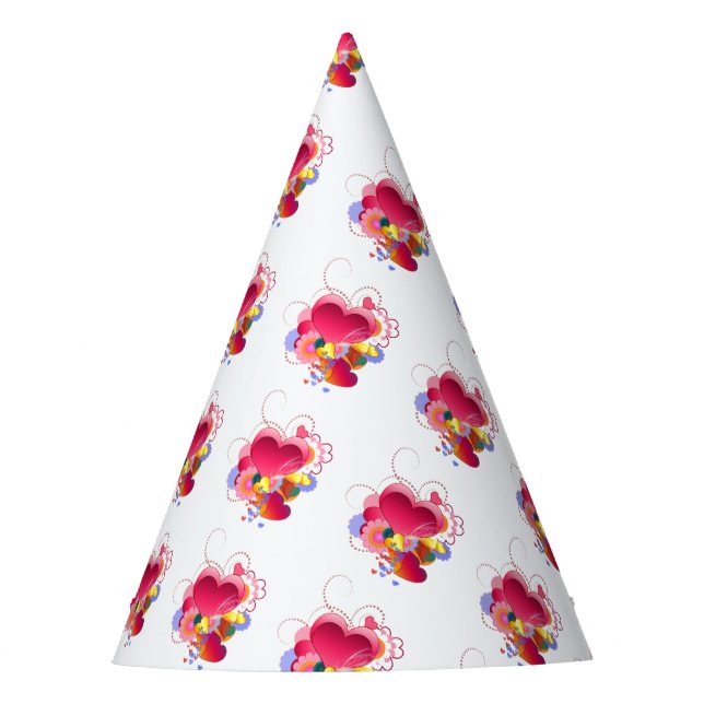 Chapéu De Festa Corações e Flores (Frente)