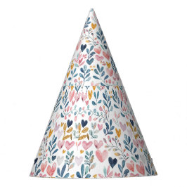 Chapéu De Festa Corações em aquarela