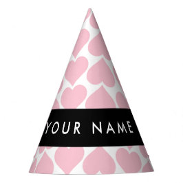 Chapéu De Festa Corações Rosa, Romântico, Seu Nome, Personalizar