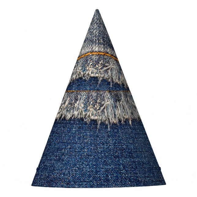 Chapéu De Festa Cortina Laranja, Patch Duplo De Denim. (Frente)