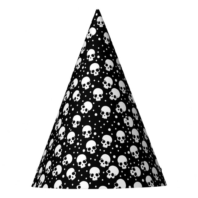 Chapéu De Festa Crânio de Bolinhas monocromático (Frente)