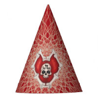 Crânio no Coração Vermelho Spooky das Linhas Espir