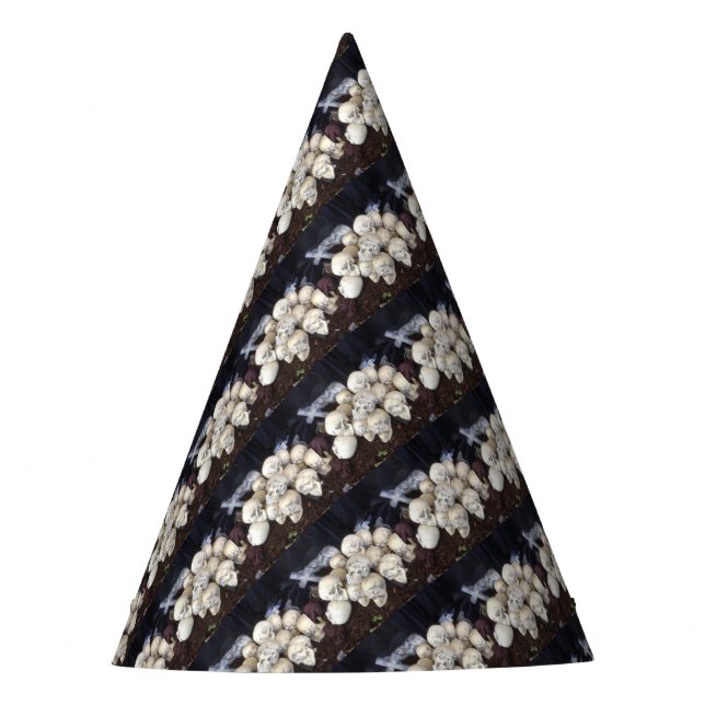 Chapéu De Festa Crânios Assustadores com globos oculares (Frente)