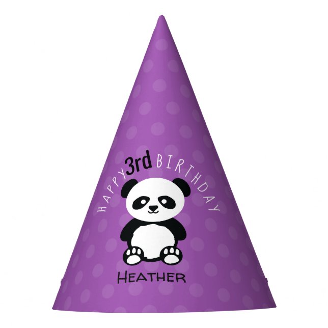 Chapéu De Festa Crianças Personalizadas Panda Kawaii Aniversário R (Frente)