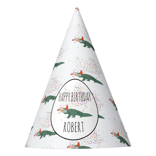 Chapéu De Festa Crocodilo Alligator - Animais Aniversário (Frente)