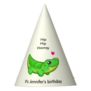 Chapéu De Festa Crocodilo bonito, amor, desenho animado, aniversár