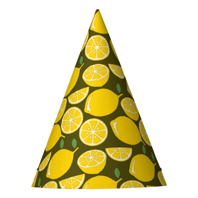 Chapéu De Festa Curta Diversão Moderna de Lemon Yellow (Frente)