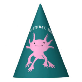 Chapéu De Festa Cute Axolotl Pink Salamander Birthday Party