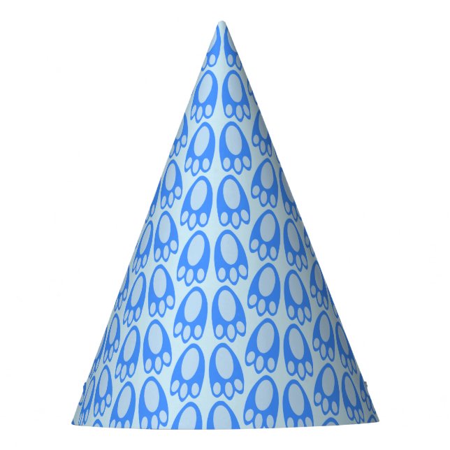Chapéu De Festa Cute Blue Baby Boy Bunny Feet Easter Patterned (Frente)
