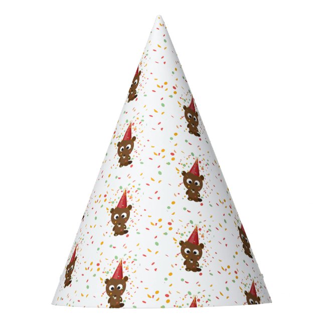 Chapéu De Festa Cute Confetti Party Beaver (Frente)