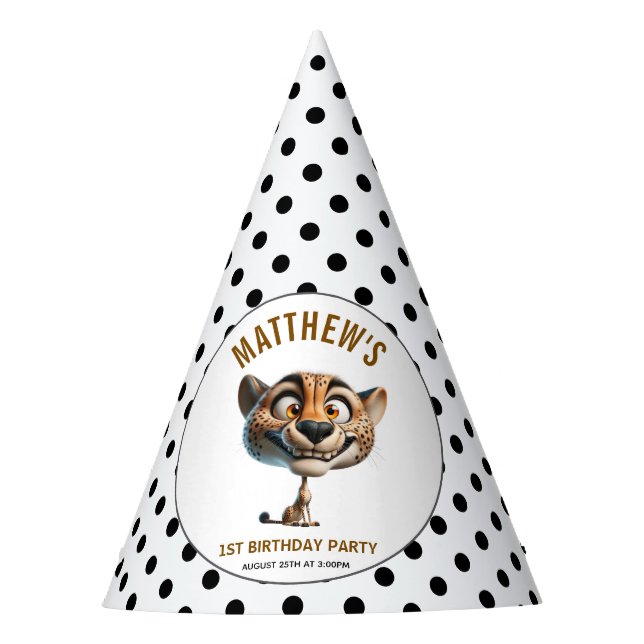 Chapéu De Festa Cute Crazy Cow Farm Theme 1st Birthday (Frente)