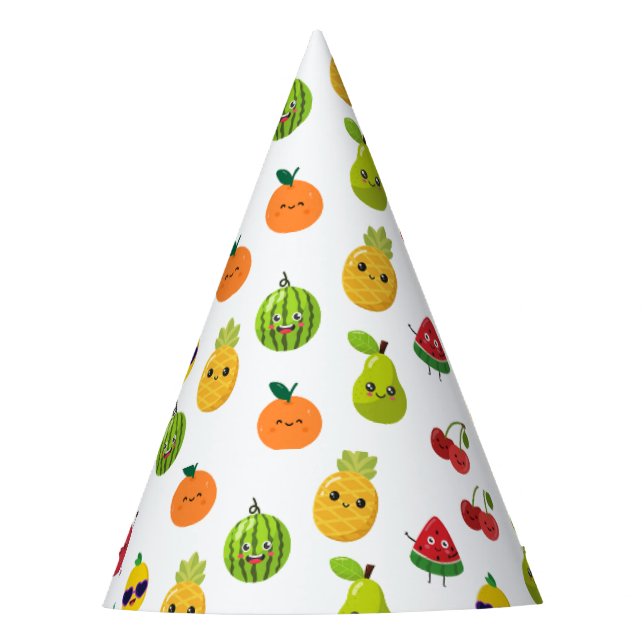 Chapéu De Festa Cute Funny Fruit Birthday Paper Party Hats (Frente)