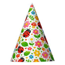 Chapéu De Festa Cute Ladybugs Floral Nursery for Kids