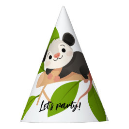 Chapéu De Festa Cute Opossum on Branch with Green Leaves