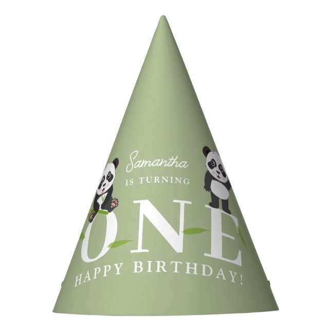 Chapéu De Festa Cute Panda Bear Kawaii Kids First One Birthday (Frente)