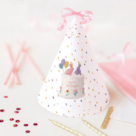 Chapéu De Festa Cute Rabbits on Cake Joint Birthday Sister Brother