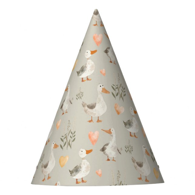 Chapéu De Festa Cute Watercolor Party Geese Hat (Frente)