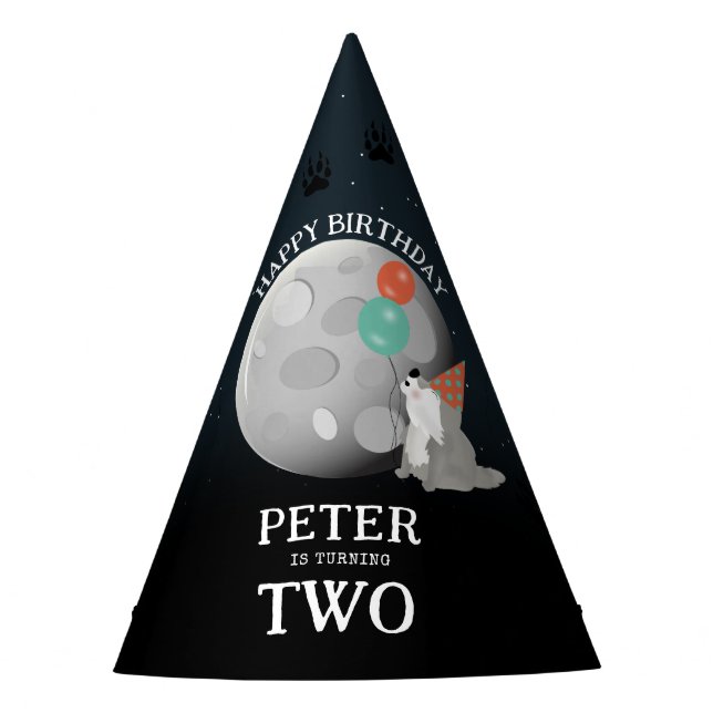 Chapéu De Festa Cute Wolf Pack Woodland Moon Howling Birthday (Frente)