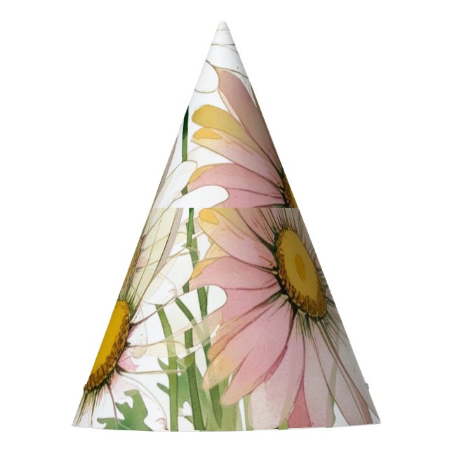 Chapéu De Festa Daisy Watercolor Flower Modern Professional (Frente)