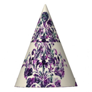 Chapéu De Festa Damask Triangles: Vintage Abstrato Luxury.