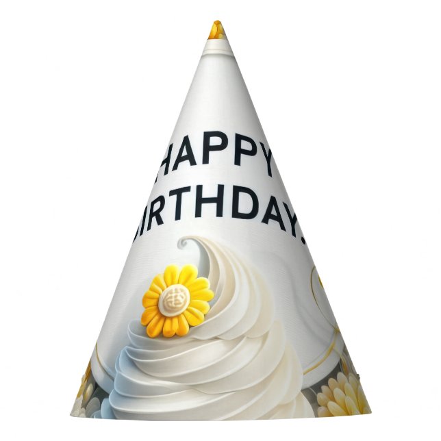 chapéu de festa de aniversário com cupcake e balão (Frente)