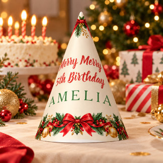 Chapéu de festa de aniversário de Natal personaliz