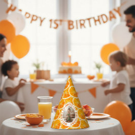 Chapéu de festa de foto de 1º aniversário Fatia de