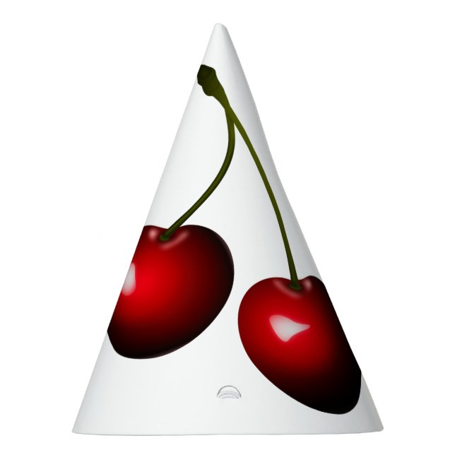 Chapéu de festa de papel de cerejas vermelhas (Direita)
