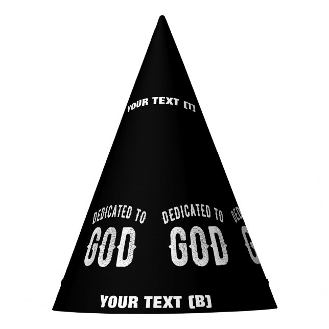 CHAPÉU DE FESTA DEDICADO A DEUS TEXTO BRANCO RESFRIADO PERSONALIZÁ (Frente)
