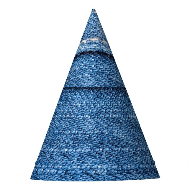 Chapéu De Festa Denim Blue: Textura clássica de Jeans. (Frente)