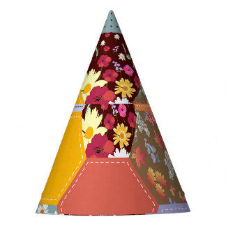 Chapéu De Festa Design de Coloração das Flores de Hexágono Colorid