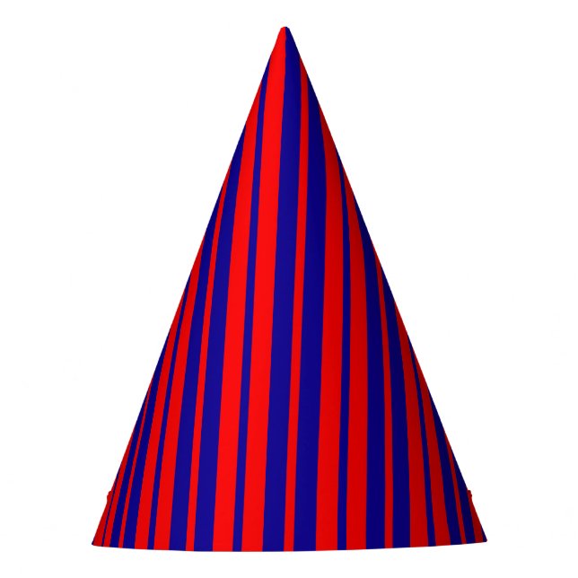Chapéu De Festa Design de faixas vermelhas e azuis (Frente)