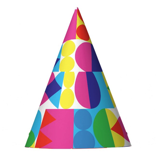 Chapéu De Festa design de padrão geométrico abstrato. (Frente)