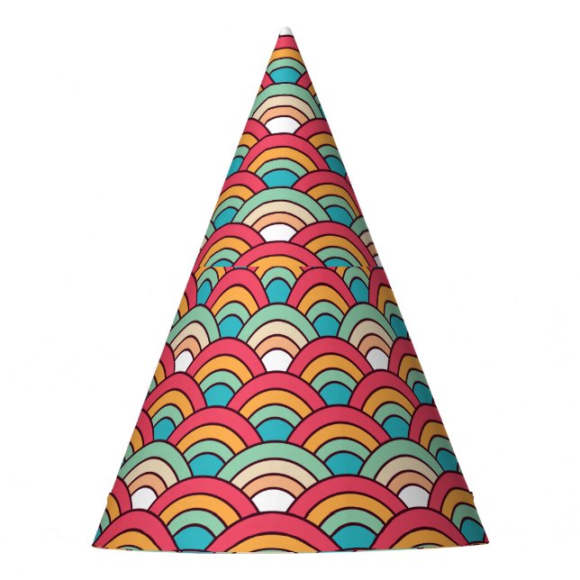Chapéu De Festa Design Elegante de padrão sem costura tradicional (Frente)