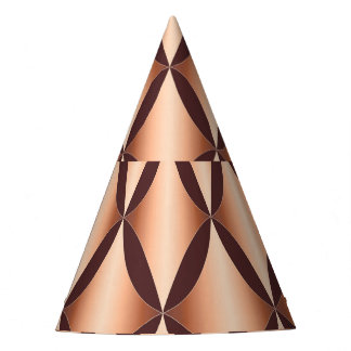Chapéu De Festa Diamante Metálico De Cobre, Padrão Vintage.